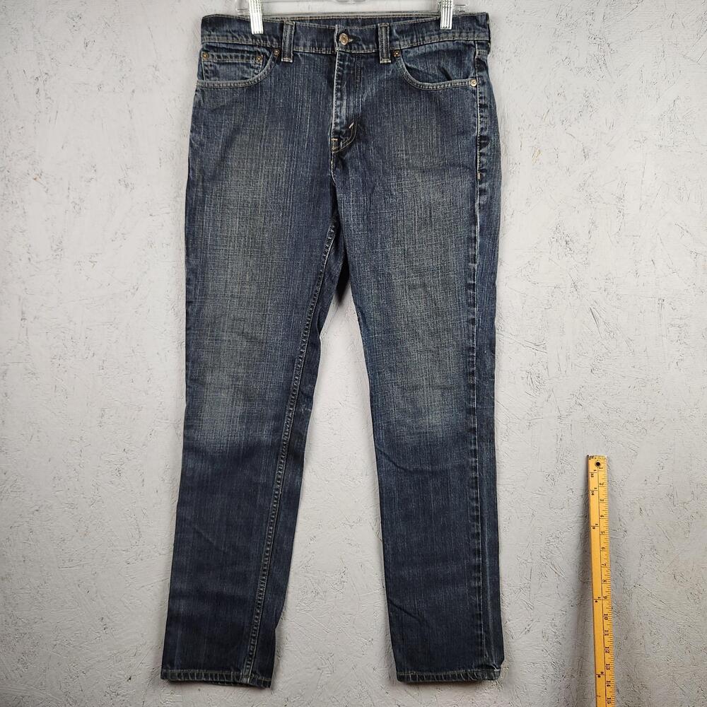 Levis 511 Jeans Mens 33x34 Blue Denim Slim Fit Stretch Medium Wash Whisker Pants